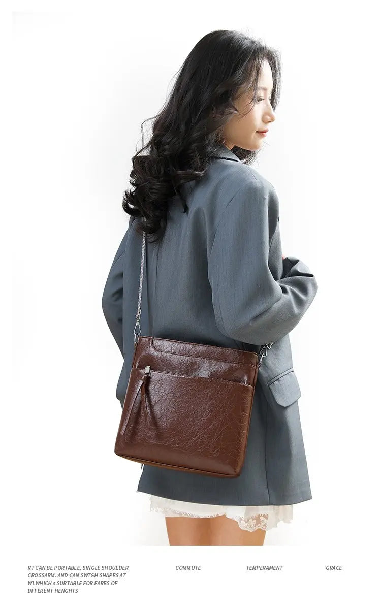 Women's Fashionable Tote Bag Made Of Fine Leather Featuring Magnetic Closure And Spacious Interior For Office Work Days