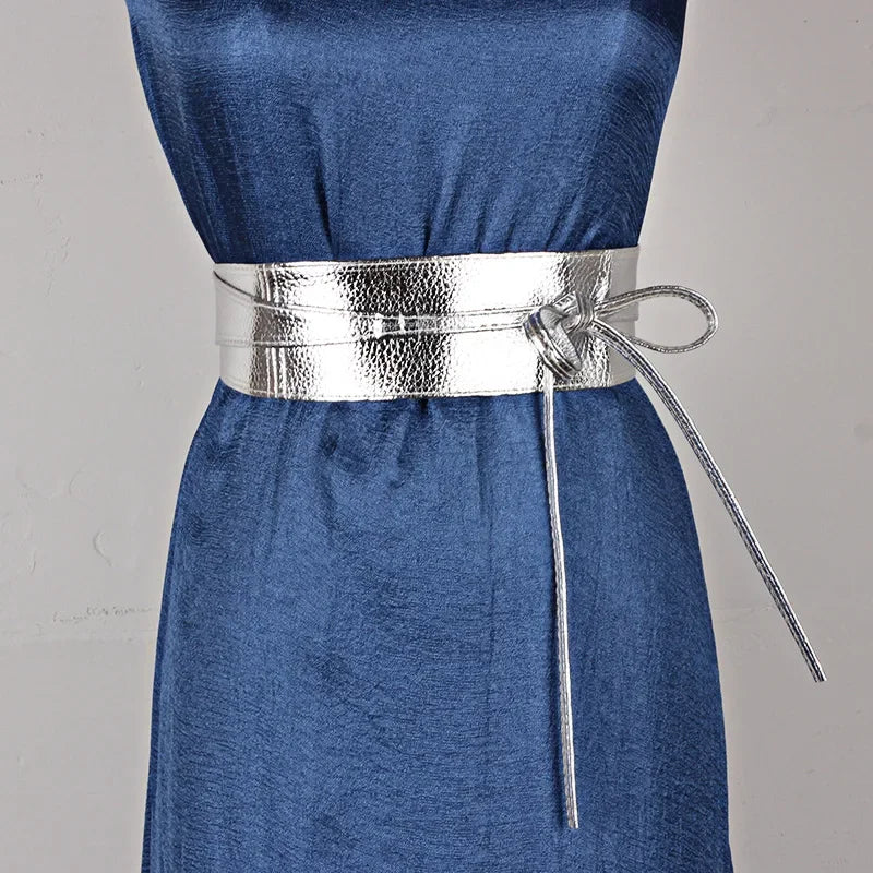 2023 New Designer Women Lace Up Belt New BowKnot Belts for Women Gold Silver Waistband Derss Belt