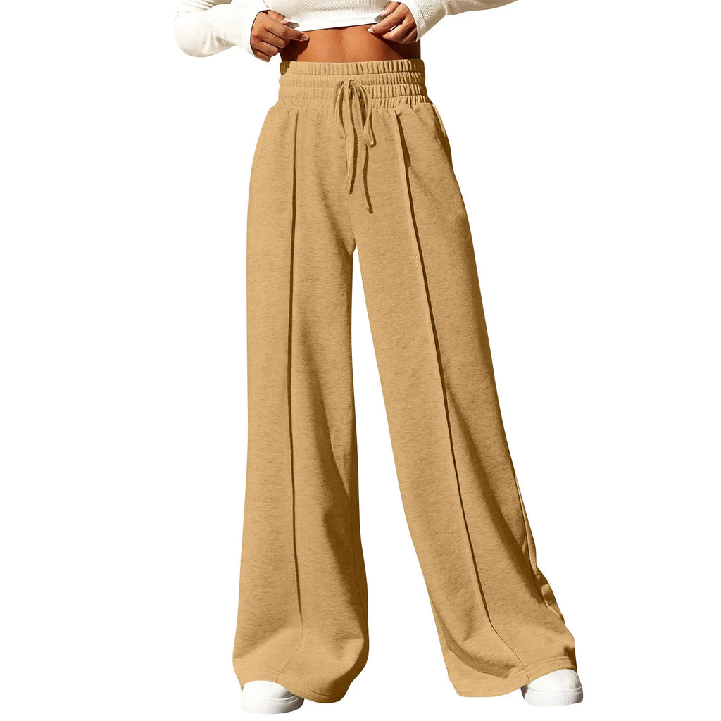 Wide Leg Pants For Women’S Fleece Lined Sweatpants Straight Pants Bottom All-Math Plain Fitness Joggers Pants Travel Basic