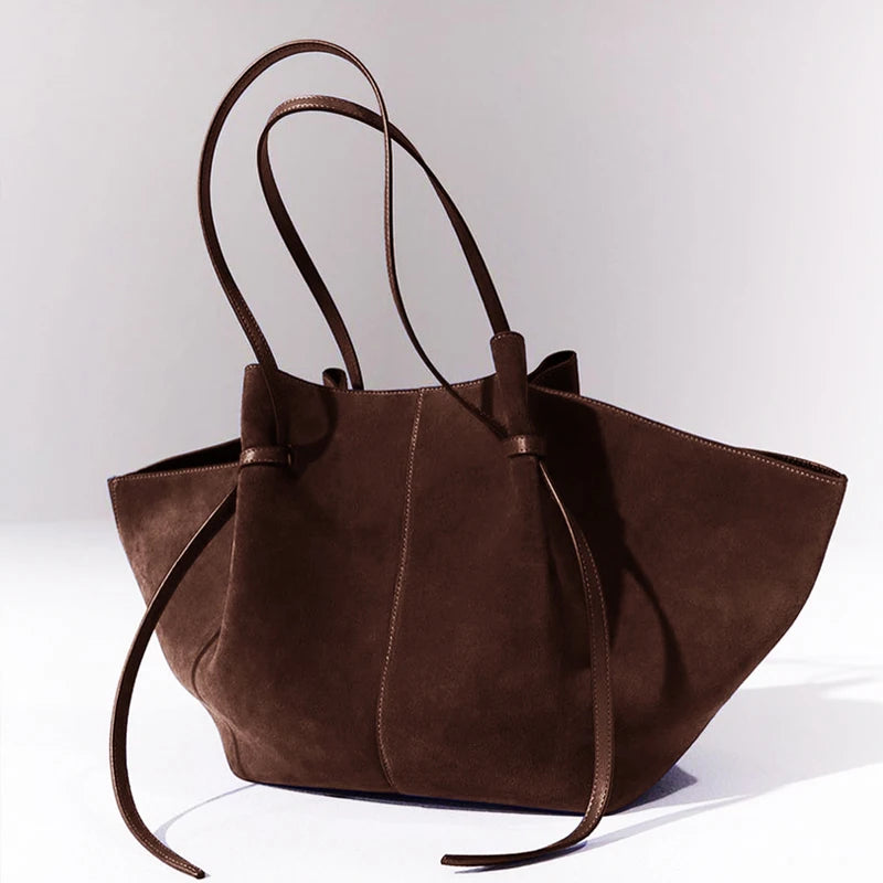 Custom Initials Faux Suede Shopping Tote Bags For Women Luxury Designer Handbags Purse 2026 New Large Capacity Underarm Shoulder