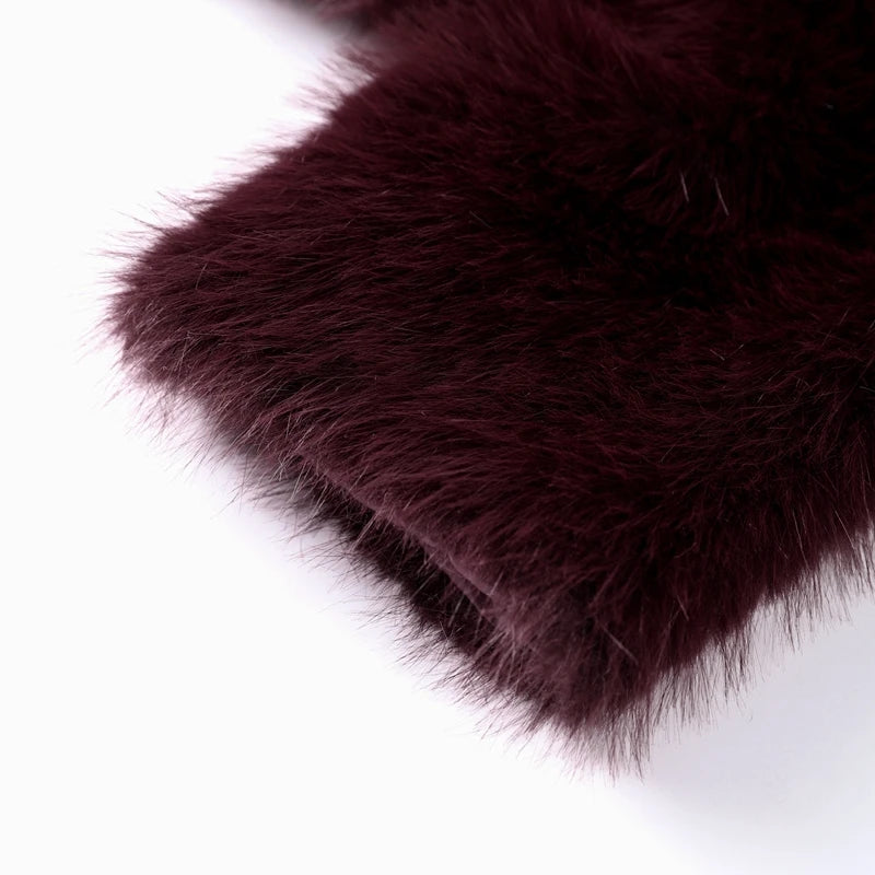 Street Faux Fur Women Coat Urban Full Sleeve Lapel Panelled Pocket Female Outwear 2025 Autumn Winter Elegant Lady Outwear