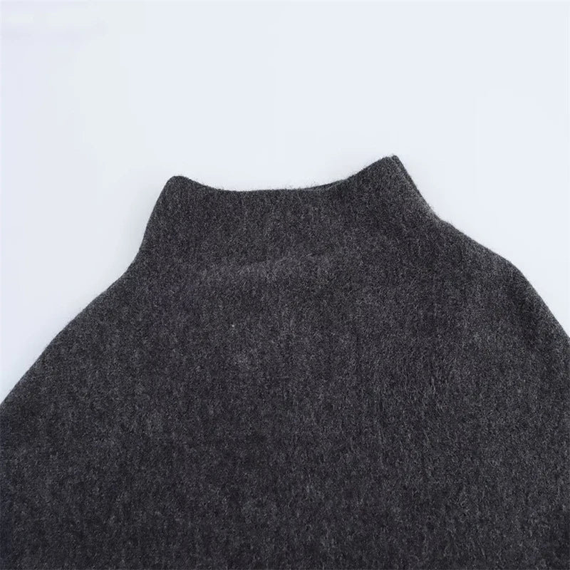 Women's Shawl Wrap Poncho Cape Cardigan Shawls for Fall Winter Spring Loose Stand Collar Asymmetric Knitted Cape Jacket