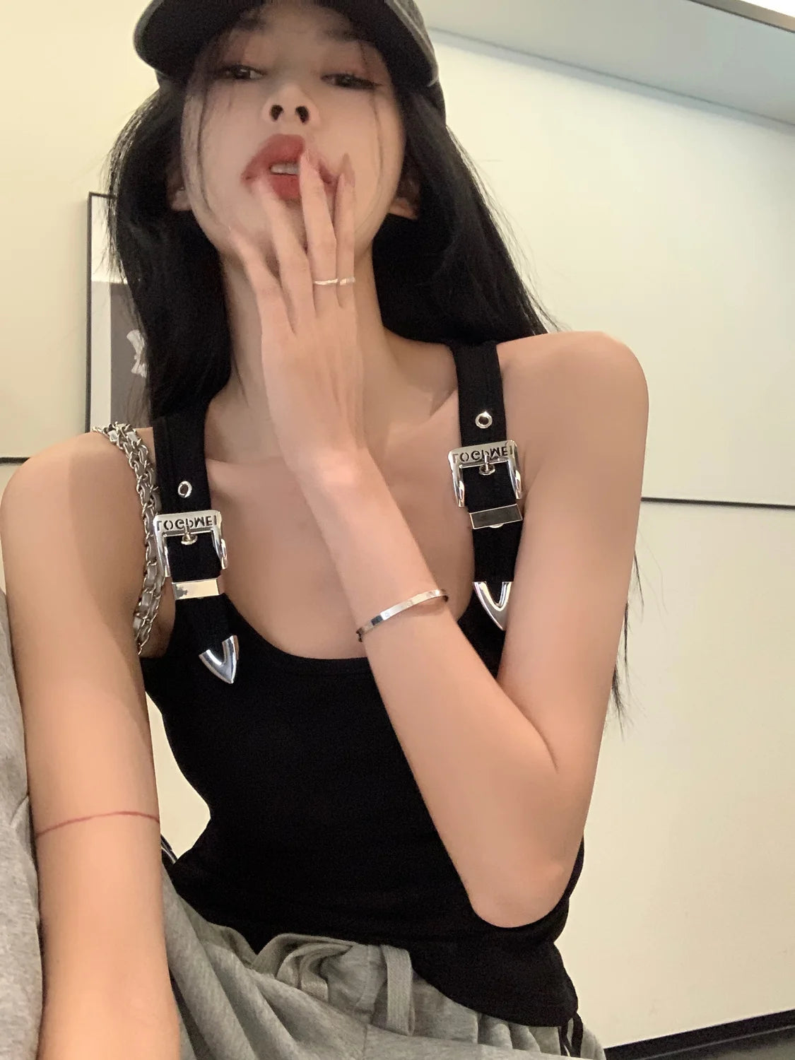 Tanks Women Personality Creativity Casual Trendy All-match Chic Age-reducing Simple Streetwear Solid New Summer Lady Sweet Thin