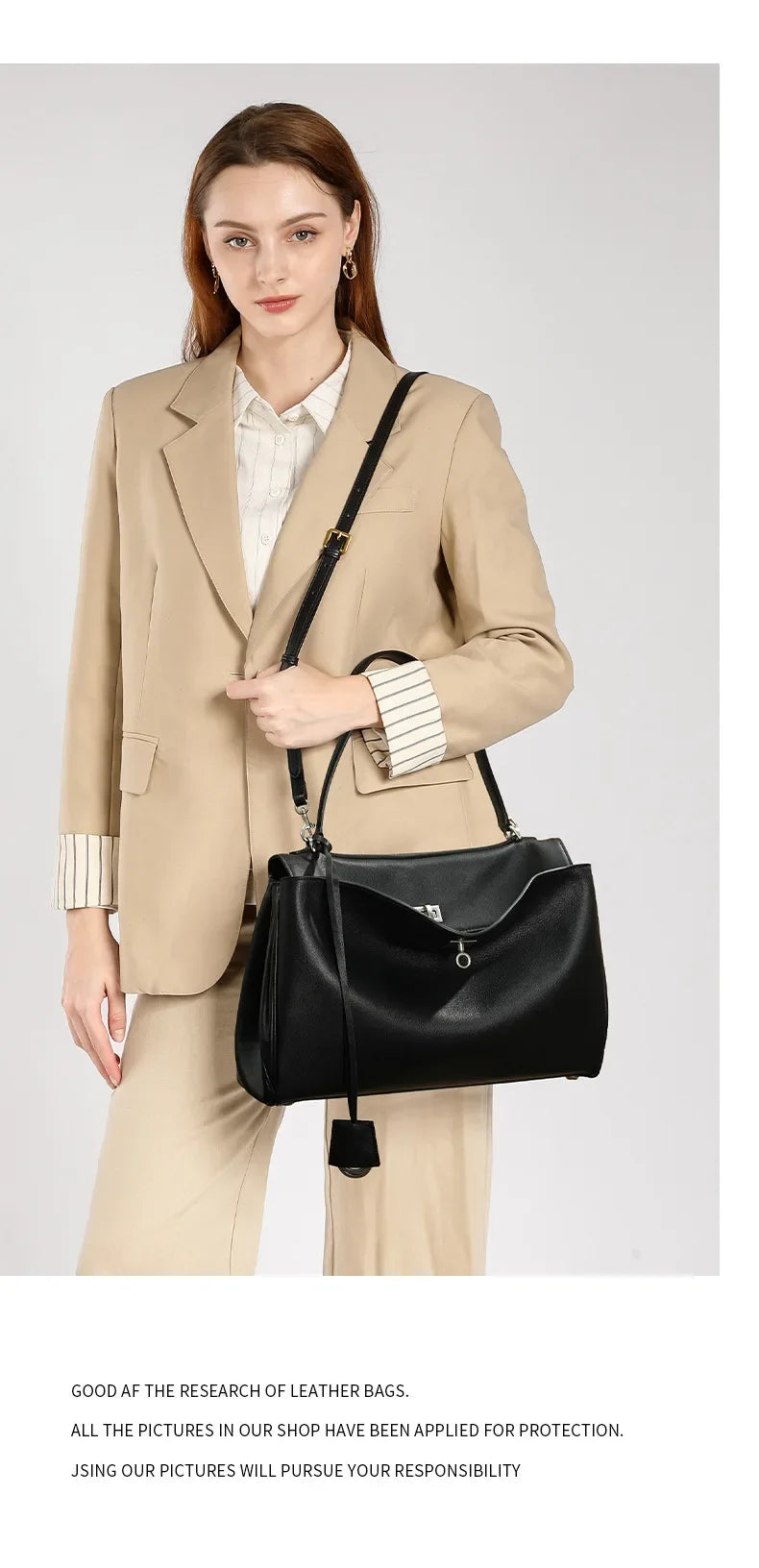 Rodeobag leather handbag, single shoulder crossbody bag, large capacity women's commuting high-end tote bag