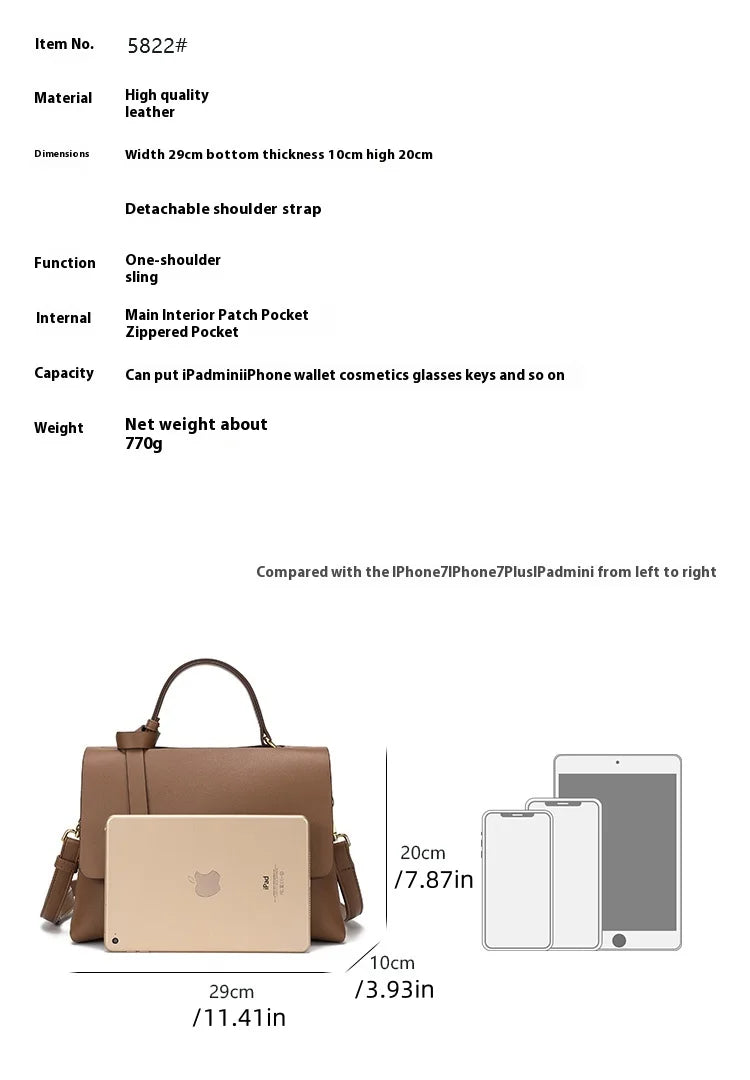 Retro Texture Women's Bag New Fashion With Simple Oblique Span Shoulder Bag Atmospheric Lock Underarm Bag
