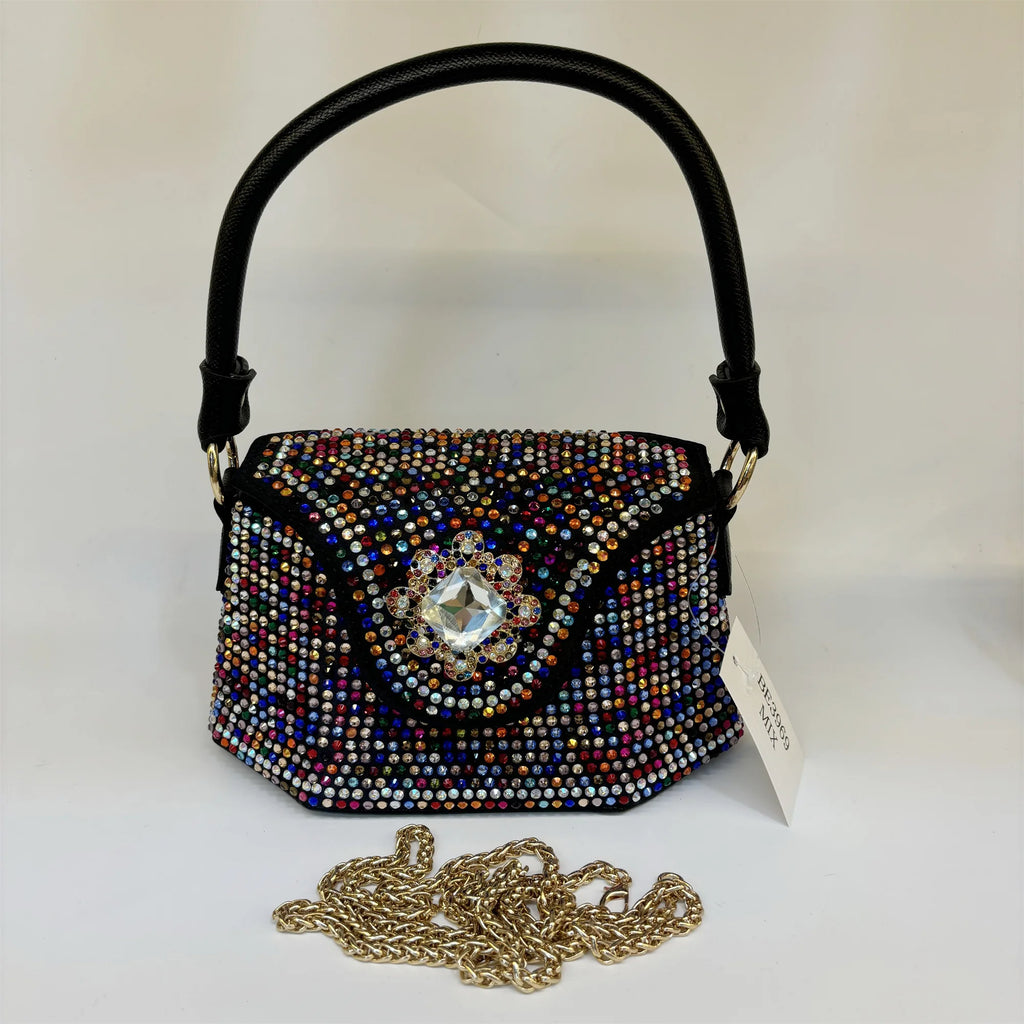 2025 Fashion Luxury Rhinestone Diamonds Shoulder Handbags For Women Thick Chain Crossbody Bag Ladies Handbag F5-823-5