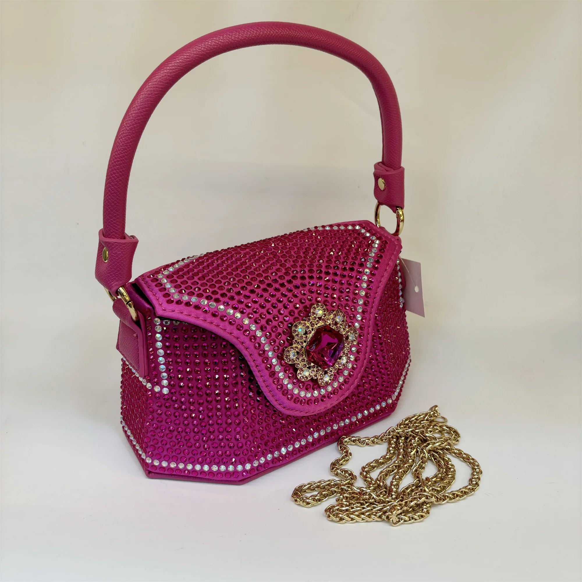 2025 Fashion Luxury Rhinestone Diamonds Shoulder Handbags For Women Thick Chain Crossbody Bag Ladies Handbag F5-823-5