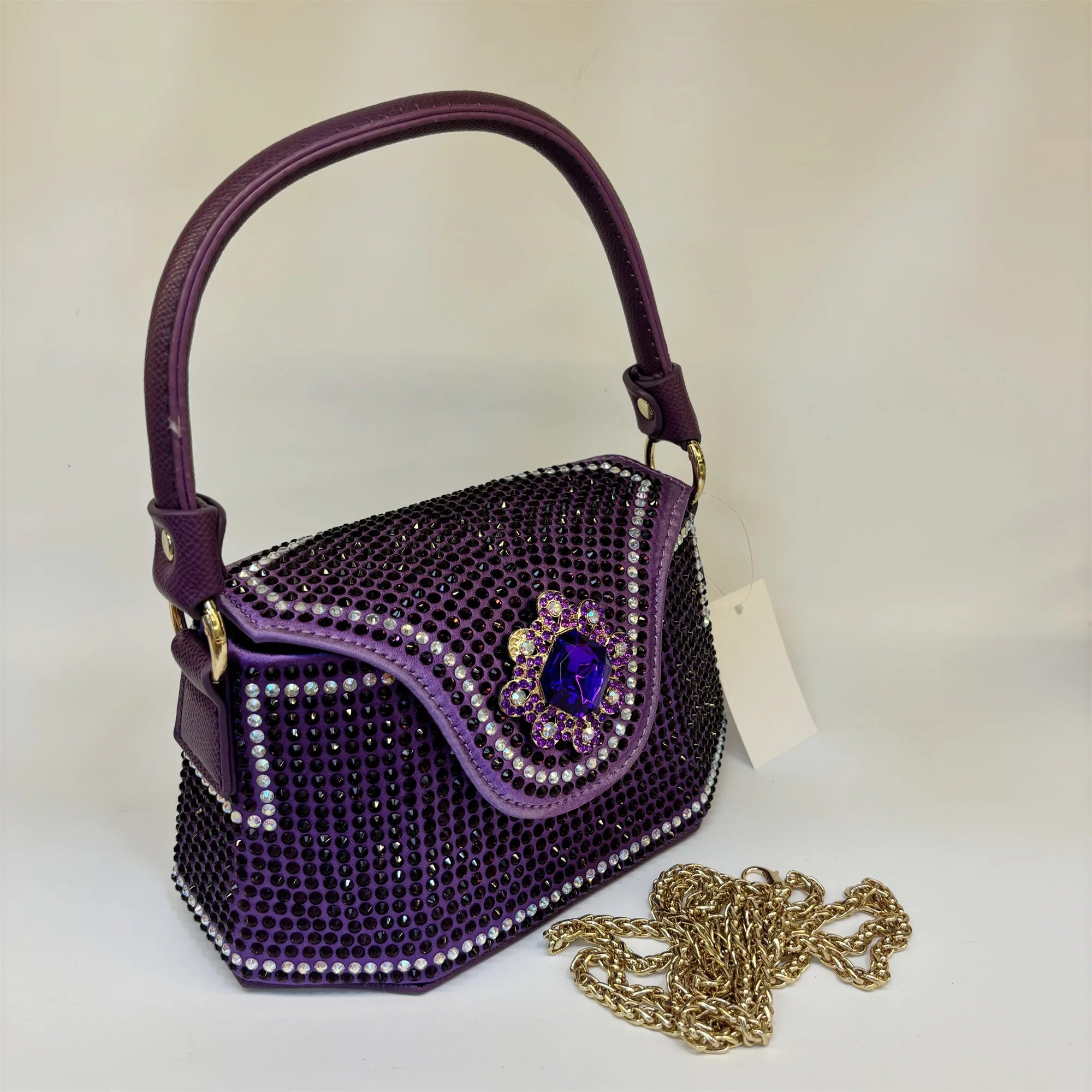 2025 Fashion Luxury Rhinestone Diamonds Shoulder Handbags For Women Thick Chain Crossbody Bag Ladies Handbag F5-823-5