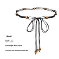 Belts For Women Knot Waistband Summer Boho Shell Bead Dress Jeans Belt Female Beach Accessory Beige Wax Cord