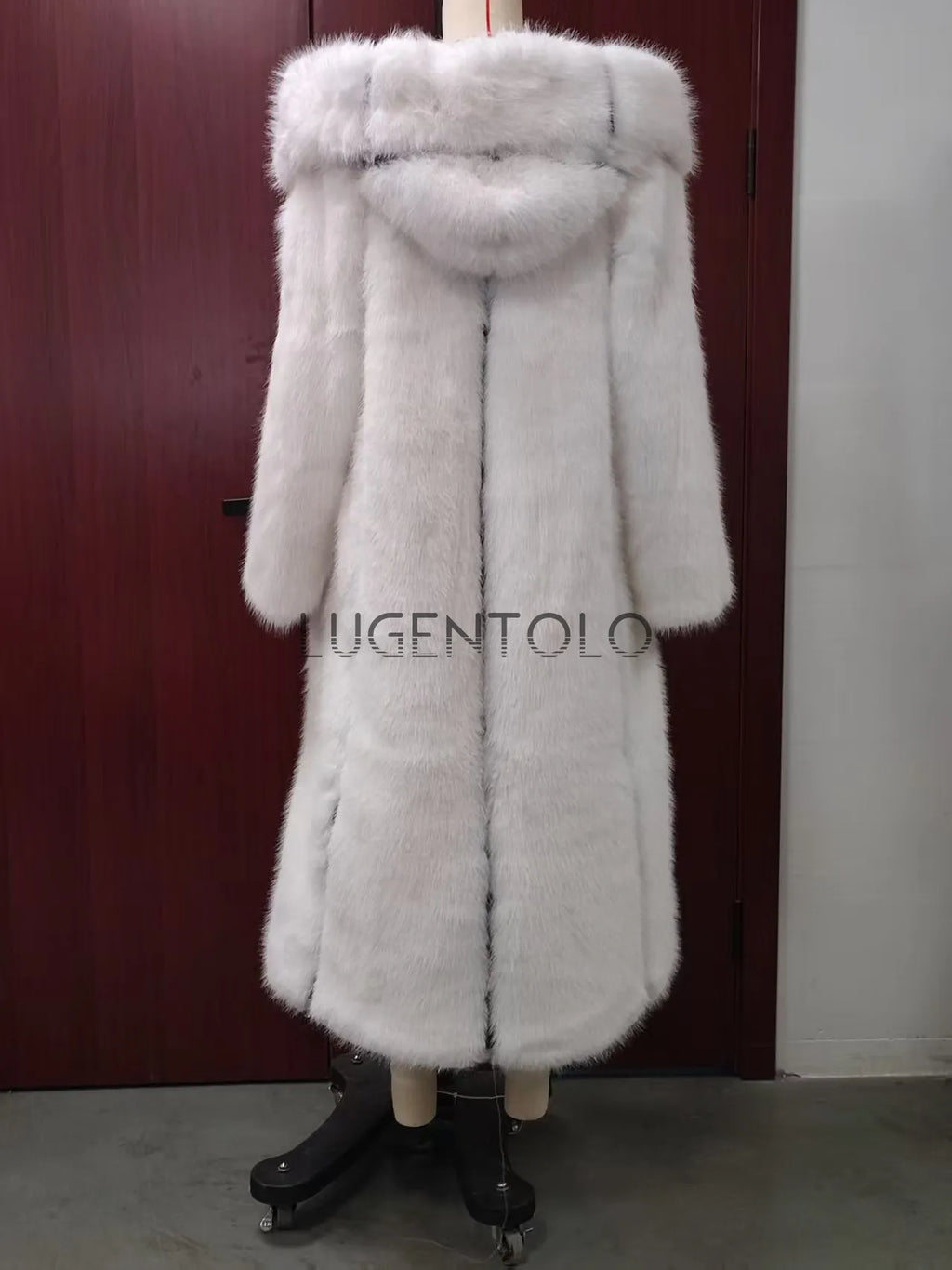 Women Faux Fur Coat Winterf Fashion Warm X-Long Large Size Coats Solid Hooded Loose Open Stitch 5XL New 2024 Elegant Clothing
