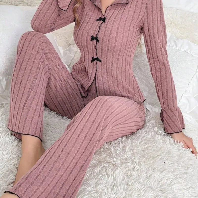 Women's Two-piece Pajamas Autumn And Winter Home Warm Casual, Fashionable And Wearable Home Clothes Set For Women