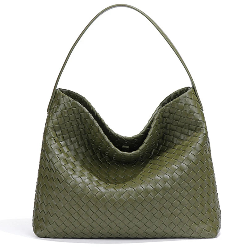 Woven Tote Bag for Women Shoulder Bag Vegan Leather Tote Bag Summer Beach Retro Purse and Handbag with Adjustable Strap