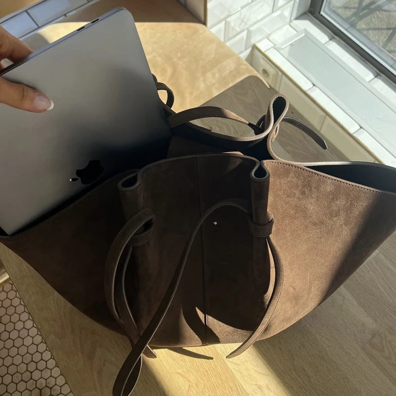 Custom Initials Faux Suede Shopping Tote Bags For Women Luxury Designer Handbags Purse 2026 New Large Capacity Underarm Shoulder