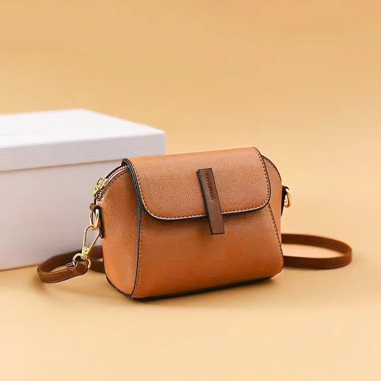 Small PU Crossbody Bags for Women Leather Purse for Ladies Retro Shoulder Handbags for Travel Commute