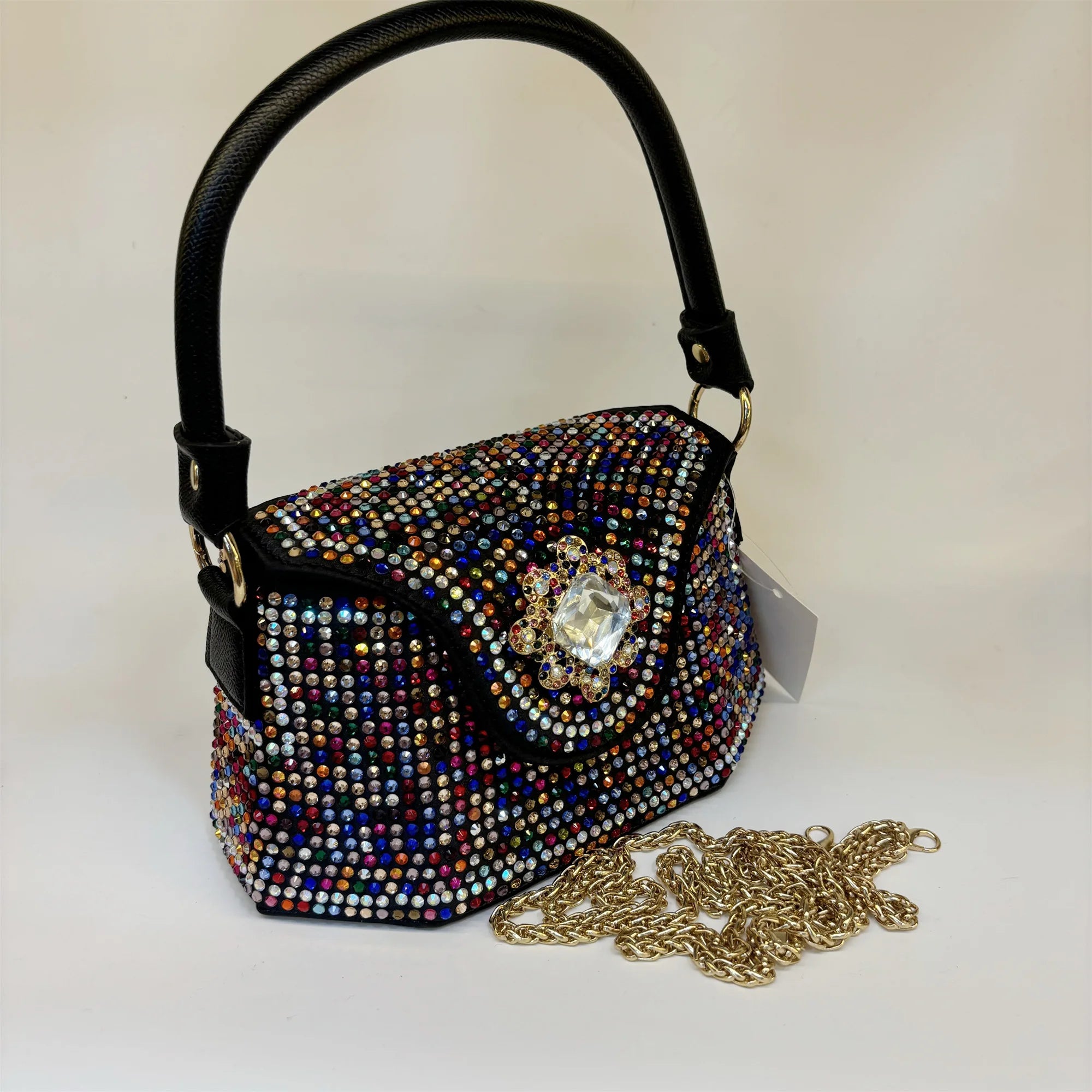 2025 Fashion Luxury Rhinestone Diamonds Shoulder Handbags For Women Thick Chain Crossbody Bag Ladies Handbag F5-823-5