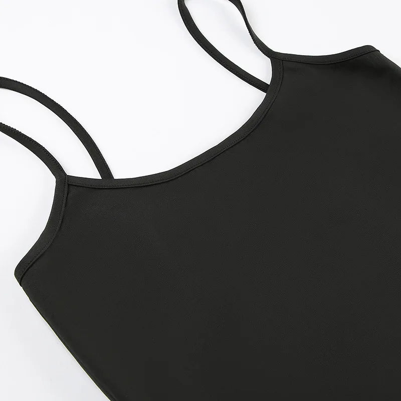 Sexy Spaghetti Strap Tank Tops Fashion Women White Solid Basic Sleeveless Y2K All-Match Crop Top Casual Streetwear Harajuku Tees