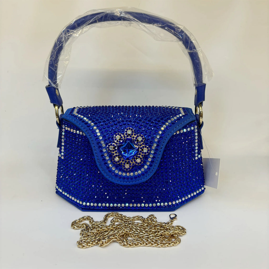 2025 Fashion Luxury Rhinestone Diamonds Shoulder Handbags For Women Thick Chain Crossbody Bag Ladies Handbag F5-823-5