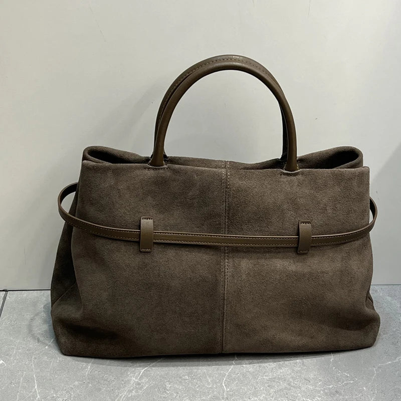 Genuine Leather Le Cambon 35 Tote Bags For Women Luxury Designer Handbag And Purses 2024 New In Cowhide Belt Top Handle Shoulder