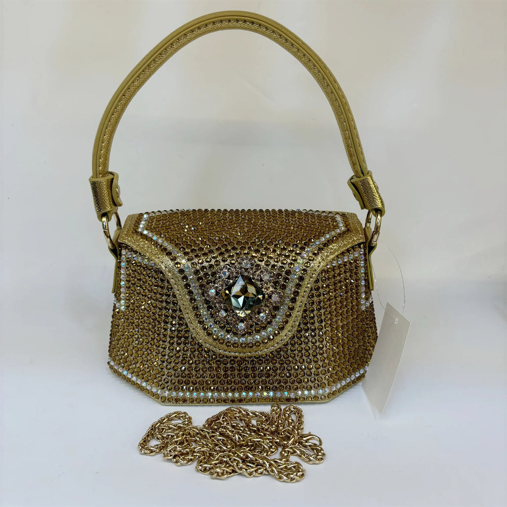 2025 Fashion Luxury Rhinestone Diamonds Shoulder Handbags For Women Thick Chain Crossbody Bag Ladies Handbag F5-823-5