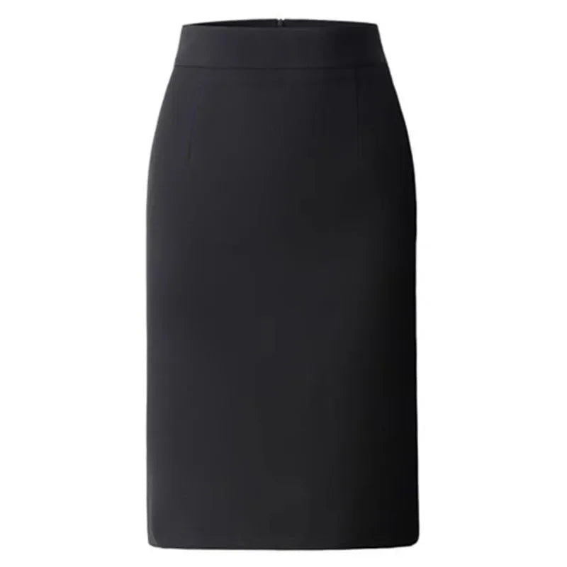 Elegant High Waisted Office Lady Pencil Skirt Korean Fashion Slim Fit Package Hip Midi Skirts Women Solid Color All-match Skirts
