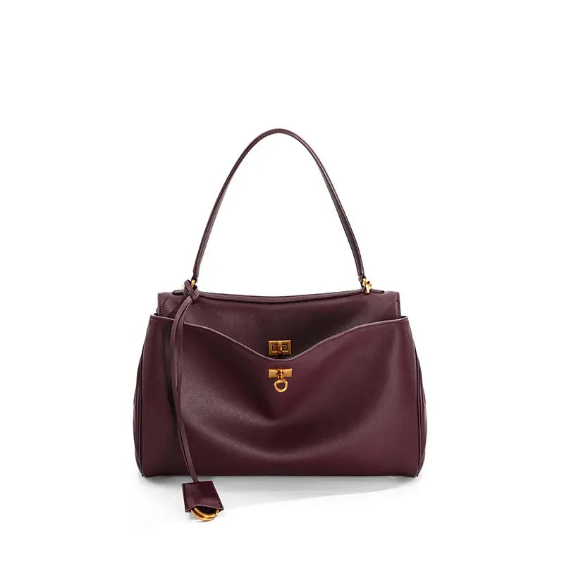 Rodeobag leather handbag, single shoulder crossbody bag, large capacity women's commuting high-end tote bag