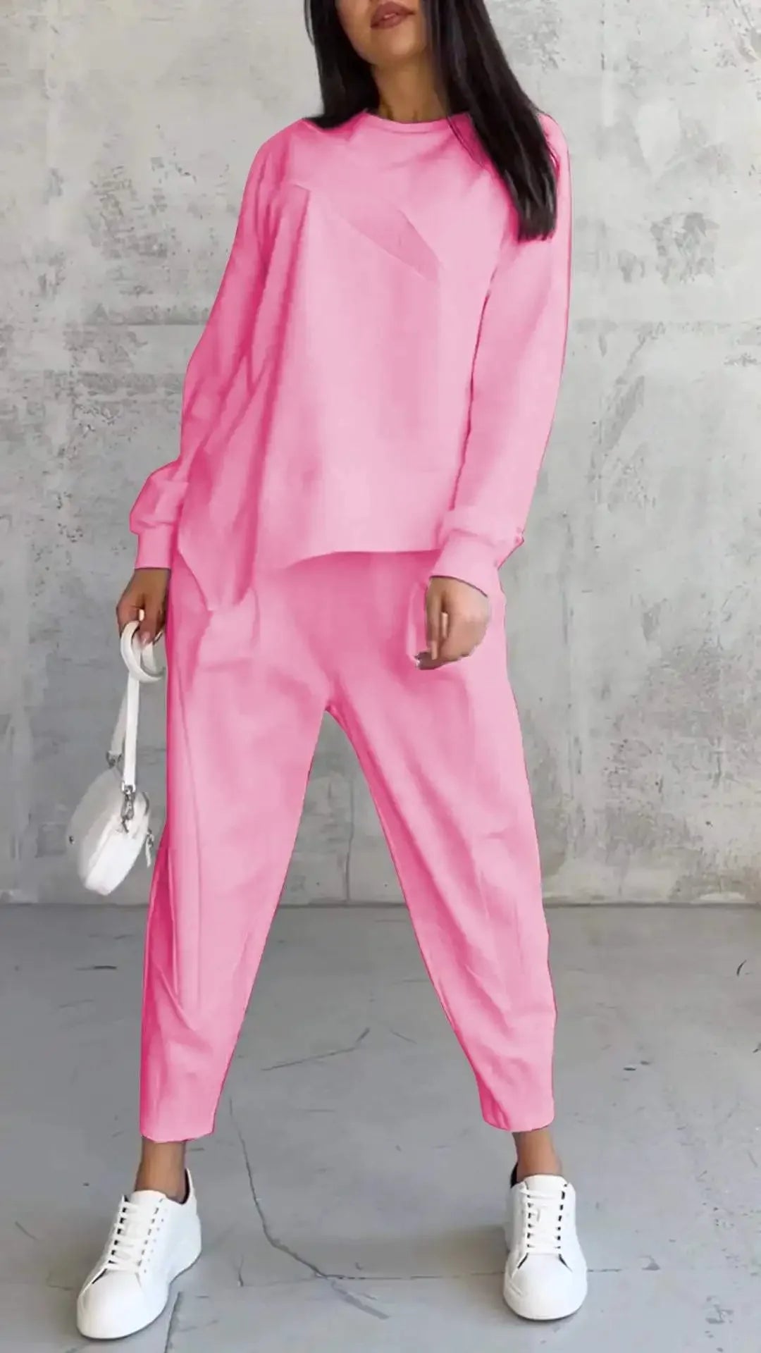 Women Casual 2 Piece Sets Solid Irregular Sweatwear Tops Jogger Pants Suit Women Sport Two Piece Outfit