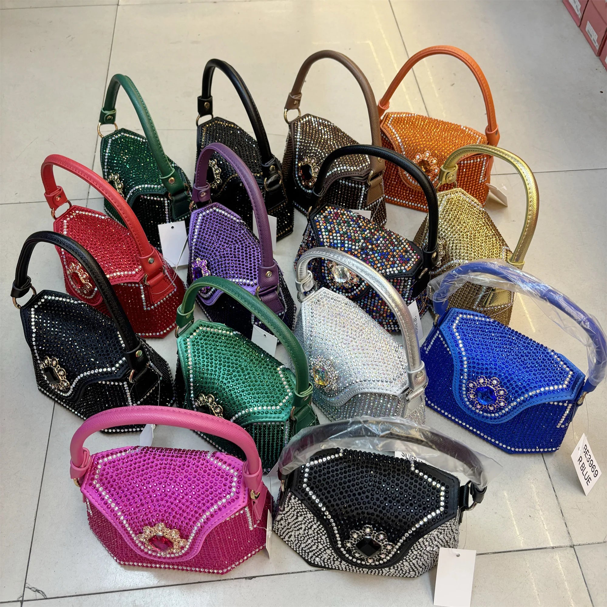 2025 Fashion Luxury Rhinestone Diamonds Shoulder Handbags For Women Thick Chain Crossbody Bag Ladies Handbag F5-823-5