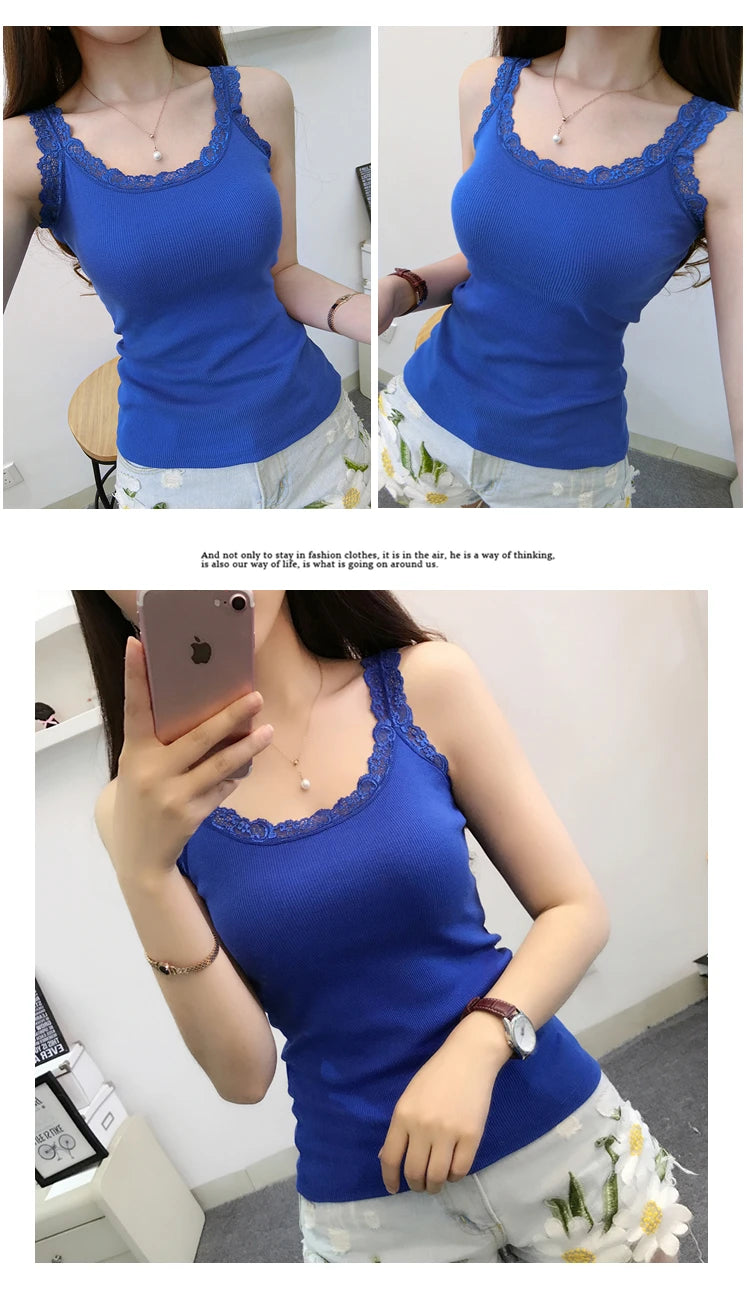 2025 Summer Top Women Sleeveless Lace Tank Top Sexy Women's T-shirt Vest Tank Tops Female Vest Tops White Black Underwear Women