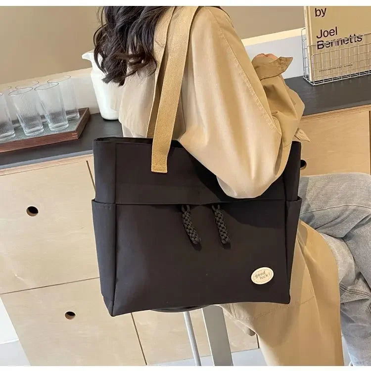Tote Bags Japanese City Tote Bag Large Fashion College Female Shoulder University Designer Oxford Women Shopping Korean Popular