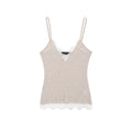Women's Lace-Trim Cami Top, 3 Colors Available, V-Neck, Thin Straps, Sleeveless Casual Basic Tank