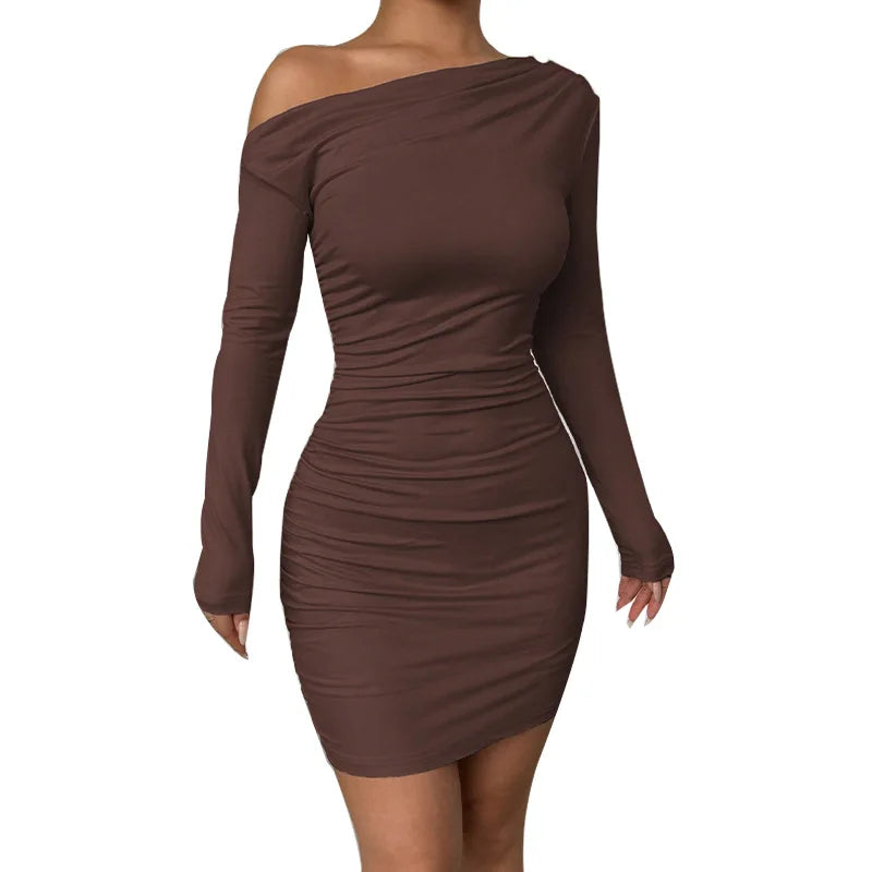 Sexy Bodycon Mini Dress Women 2025 Autumn Winter Long Sleeve Short Dresses Elegant Vestidos