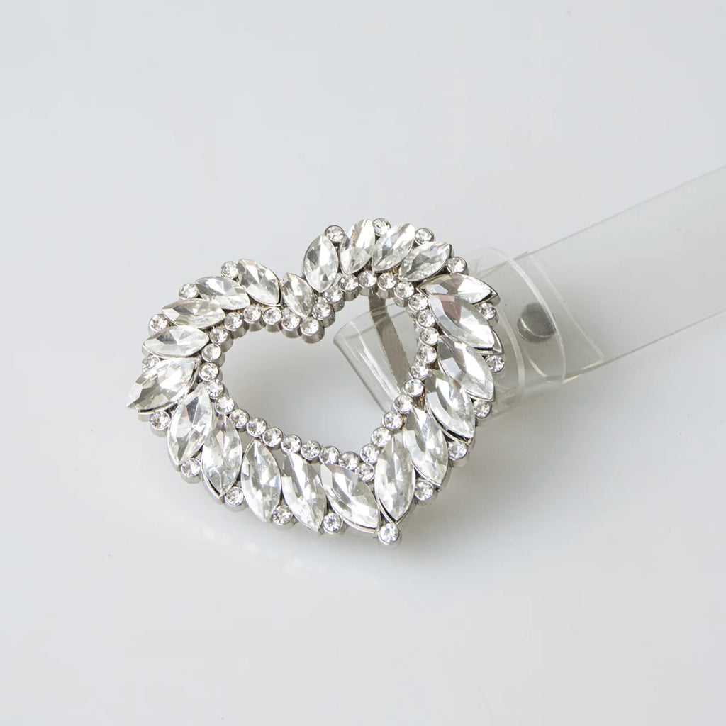 New Fashion Heavy-duty Sparkling Heart-Shaped Glass Buckle Waist Belt for Women Cross-Border Best-Selling Item