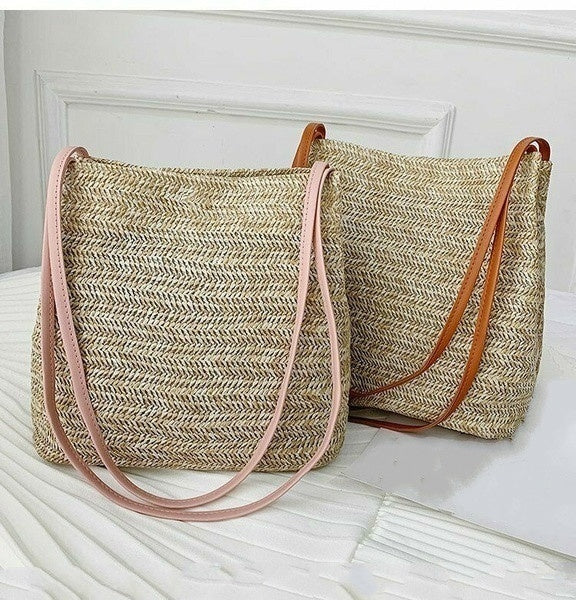 Women's straw woven handbag large rattan basket beach Bag Summer Women Messenger Crossbody Bags Girls Small Beach Handbag New