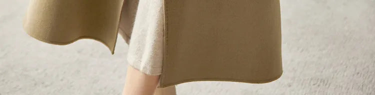 SENTUBILA Women's Long Woolen Overcoats 2025 Winter Outerwear Elegant Turtleneck Warm Double Breasted Belt Wrap Coat W24O42064