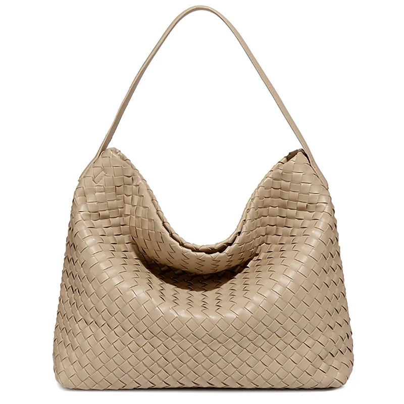 Woven Tote Bag for Women Shoulder Bag Vegan Leather Tote Bag Summer Beach Retro Purse and Handbag with Adjustable Strap