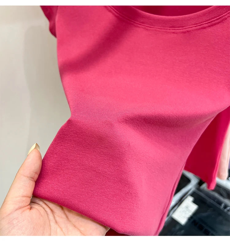 2025 Sexy Square Collar Slim T Shirt Women Cotton Elastic Basic Solid Female Casual Tops Short Sleeve Thin T-shirts See Through