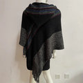 Cloak shawl Hat Colorful Silk new style European  American Spring Autumn Women Tassel Double-purpose Imitation Cashmere Red
