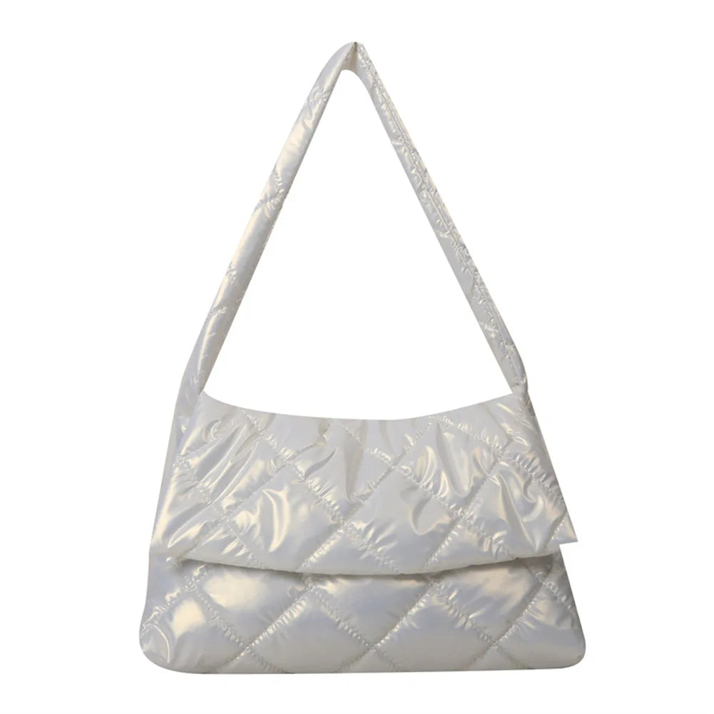 Puffer Tote Bag for Women Shoulder with Adjustable Strap Handbag Underarm Bag Purse Quilted Big Puffy Large Capacity Tote Bag