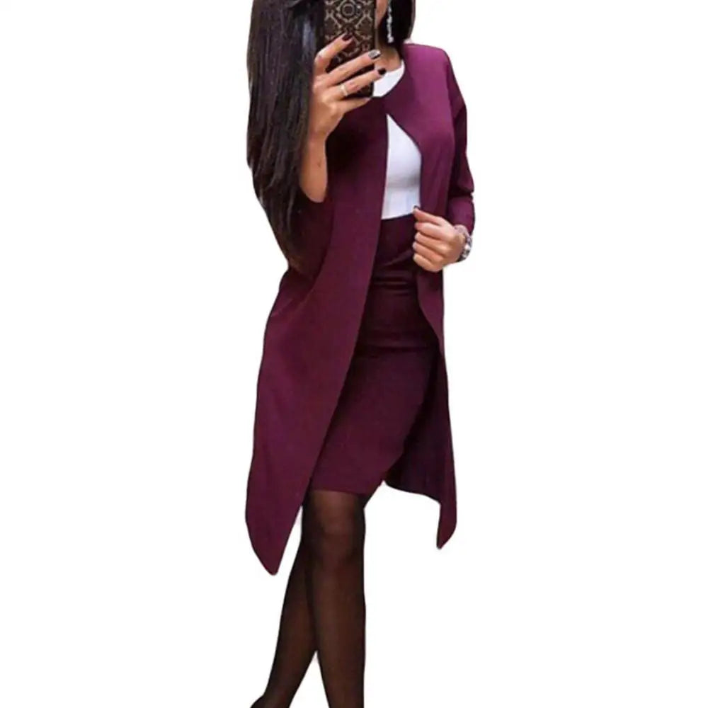 BWQ Women's Skirt Suits Blazer Work Pantsuits OL Business Uniform Formal 2 Piece Blazer Suits Office Ladies Blazer Pencil Skirt