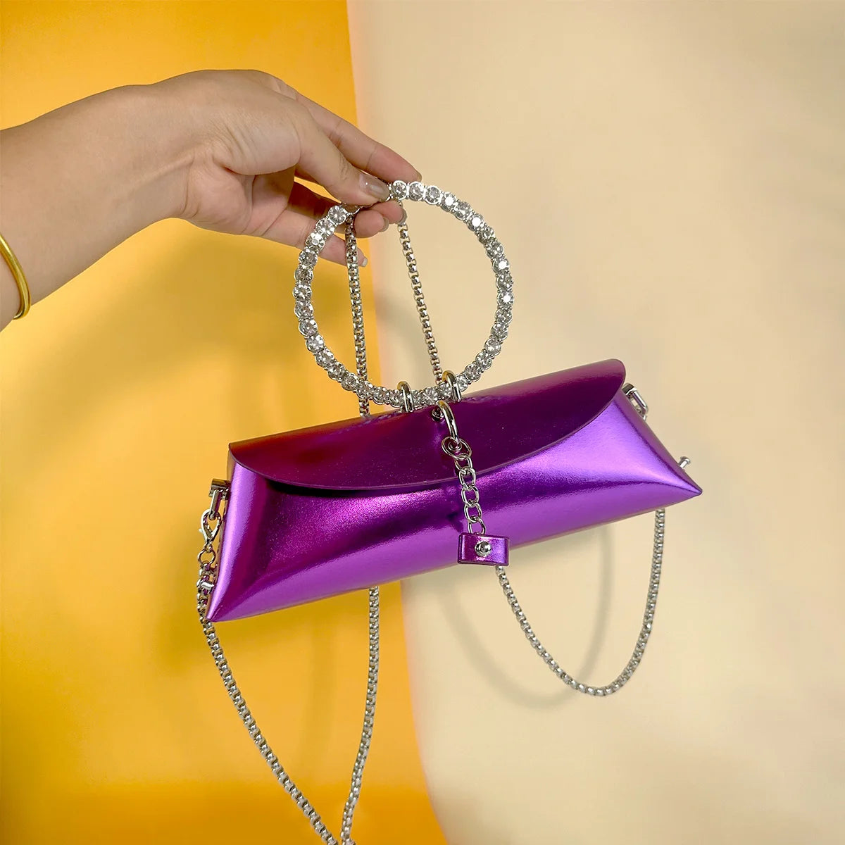 Women's Rectangular Evening Bag-Crystal Embellished Evening Clutch Elegant Party Purse for woman, Luxury Designer Handbags 2025