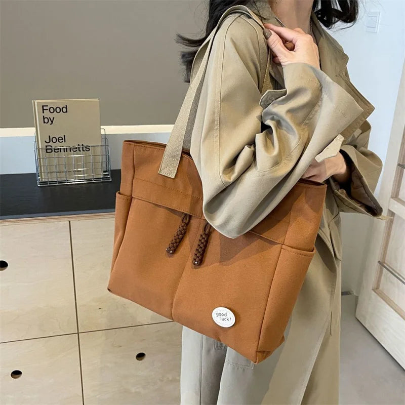 Tote Bags Japanese City Tote Bag Large Fashion College Female Shoulder University Designer Oxford Women Shopping Korean Popular