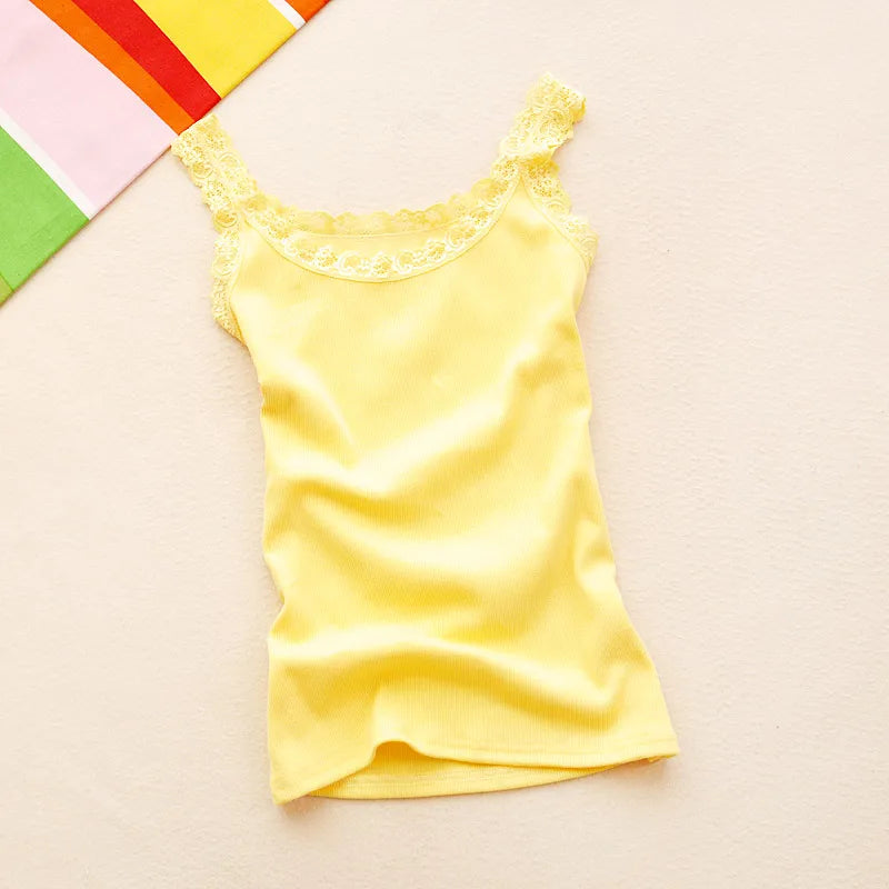 2025 Summer Top Women Sleeveless Lace Tank Top Sexy Women's T-shirt Vest Tank Tops Female Vest Tops White Black Underwear Women