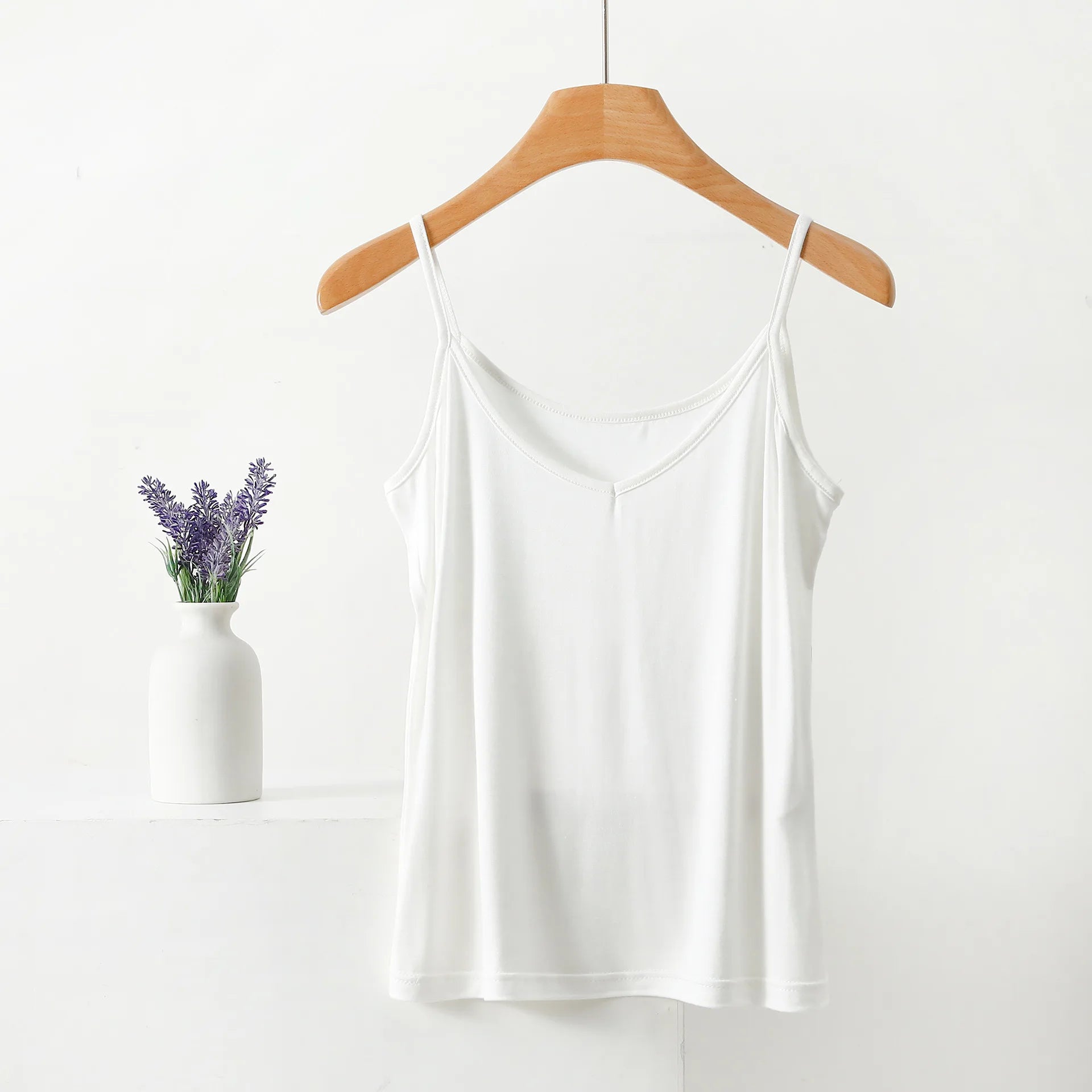 Spaghetti Strap Top Women Halter V-Neck Basic Cami Sleevless tank tops Women's Summer Camisole Solid color