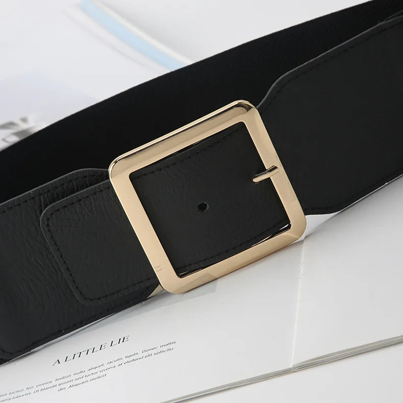 Trend New Big Belts for Women Waist Corset BeltWide Elastic Cummerbunds Black StretchPlus Size Belt Dress Fashion Ladies Wear