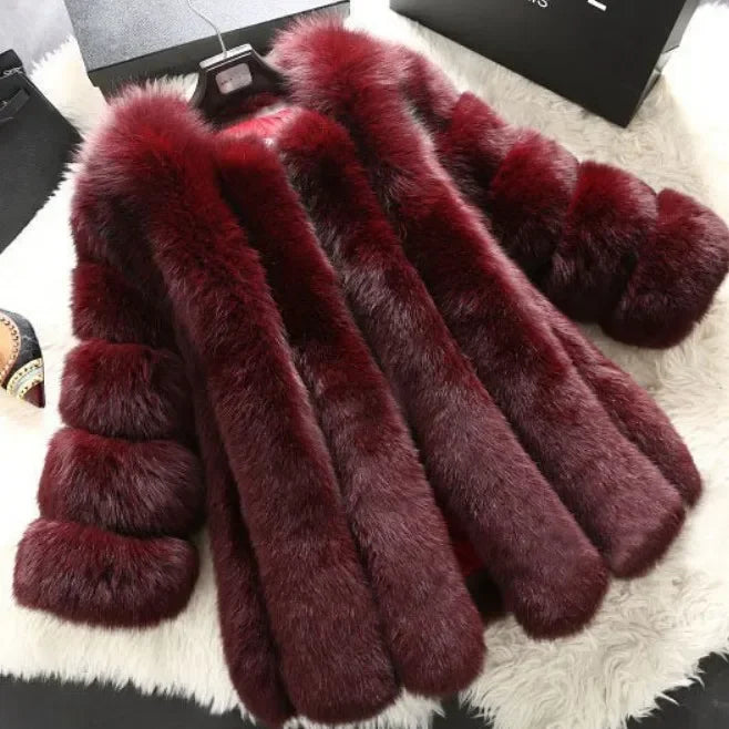Autumn Winter Faux Fur Jackets for Women Long Sleeve Coat Short Warm Outerwear Clause Jacket Elegant Streetwear Thick Coats