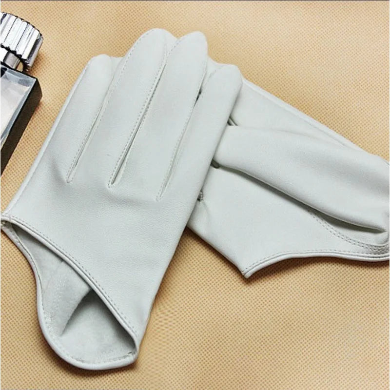 Faux Leather Gloves Fashion Woman Lady Half Palm Gloves Pu Leather Fingerless Dance Stage Performance Personality Gloves