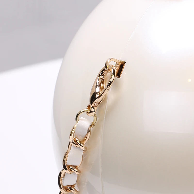 2025 Fashion Design Pearl Ball Party Evening Bags Woman Handbags Global Spherical Acrylic Hard Case Shoulder Small Crossbody Bag