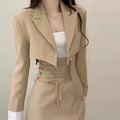 Summer Blazer Suit Skirt Women's Matching Sets Sexy Trend 2 Piece Outfits 2025 Set of Two Fashion Pieces for Women Office Skirts