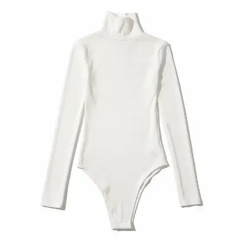 Long Sleeved Bodysuits Women Sexy High Street Chic Skinny Cozy American Style Hotsweet Lady Tops Y2K Clothing Turtleneck Autumn
