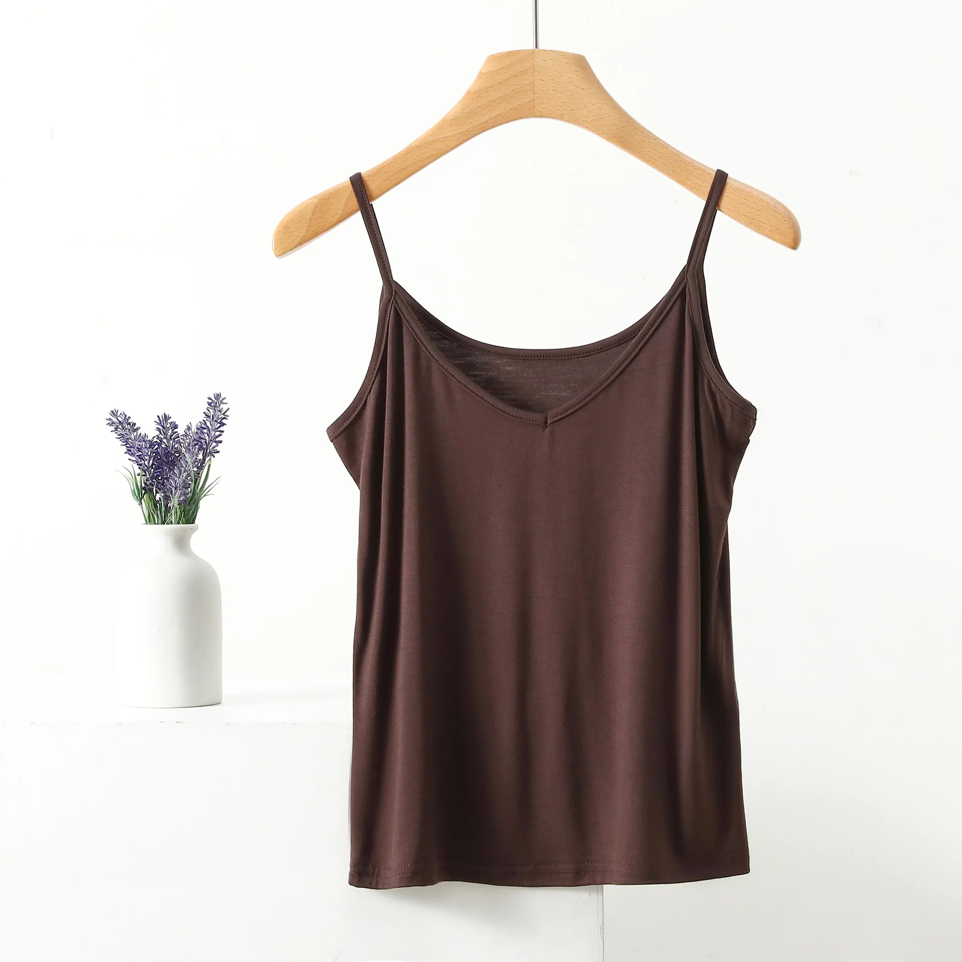 Spaghetti Strap Top Women Halter V-Neck Basic Cami Sleevless tank tops Women's Summer Camisole Solid color